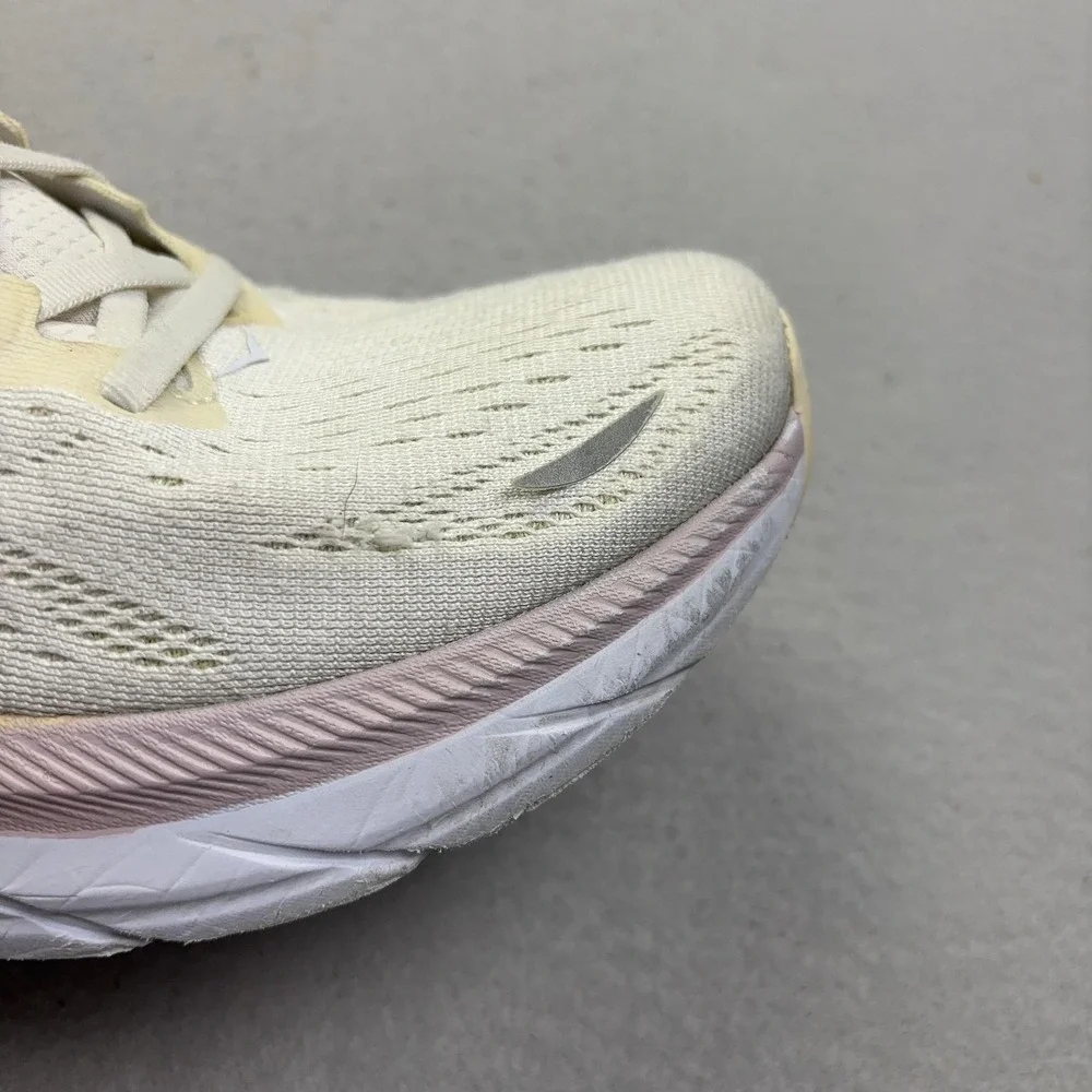Hoka One One Clifton 8 Shoes Womens Size 8.5 White Sneakers 1119394 BDBBW